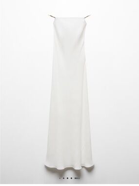 Mango White Bias-Cut Slip Gown